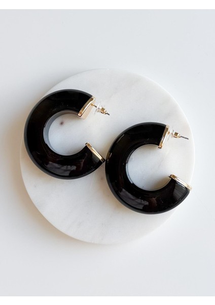 Çelik Renkli Halka Küpe