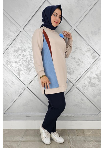 Kadın Kombinli Tül Çiçek Detaylı Tesettür Tunik fiyatları