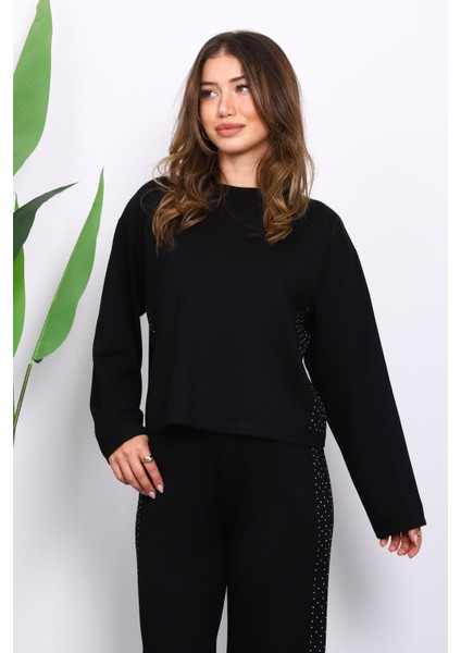 Siyah Yanları Taş Detaylı Modal Takım modelleri