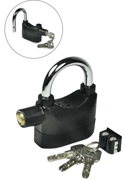 Buffer® Desibel Siyah Alarmlı Çok Fonksiyonlu Ekstra Güvenlikli Kare Asma Dolap Kilidi