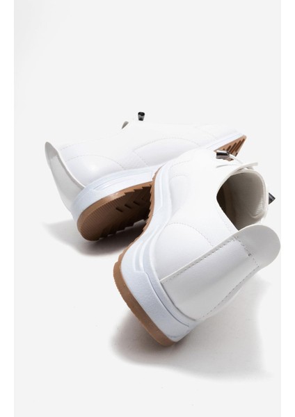 Kum Baskılı Yumuşak Tabanlı Kadın Ayakkabı Beyaz Cilt fırsatları