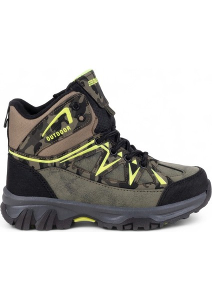 (Ruffon) Kaymaz Taban Fermuarlı&bağcıklı Çocuk Bot Haki