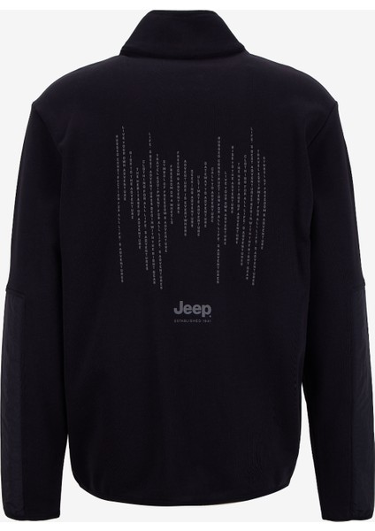 Dik Yaka Baskılı Siyah Erkek Sweatshırt J5WM-SWT7301 fiyatları