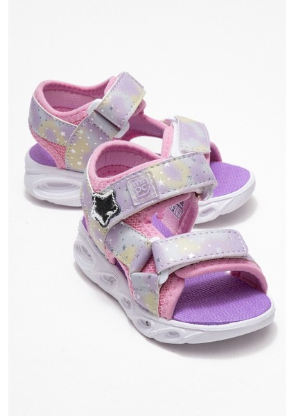 Kız Çocuk Pembe Işıklı Anatomik Hafif Günlük Sandalet