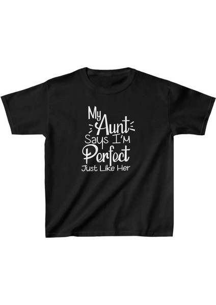 Unisex Çocuk Baskılı T-Shirt - Siyah