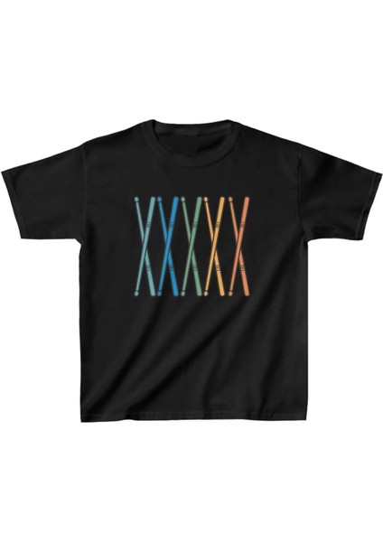 Unisex Çocuk Baskılı T-Shirt - Siyah