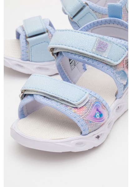 Kız Çocuk Mavi Işıklı Anatomik Hafif Günlük Sandalet