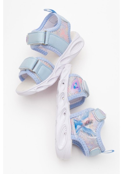 Kız Çocuk Mavi Işıklı Anatomik Hafif Günlük Sandalet