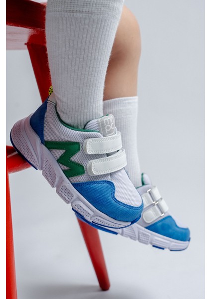 Erkek Çocuk Mavi-Beyaz Spor Ayakkabı