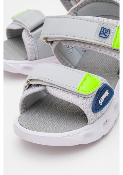 Erkek Çocuk Gri Işıklı Anatomik Hafif Günlük Sandalet