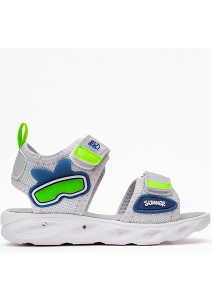 Erkek Çocuk Gri Işıklı Anatomik Hafif Günlük Sandalet