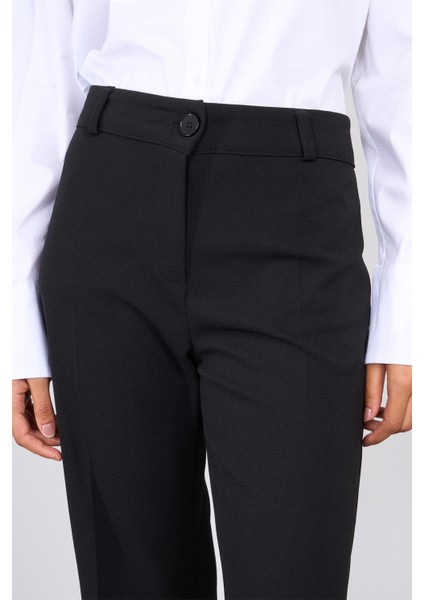 221-1 Siyah Kadın Kemerli Pantolon modelleri