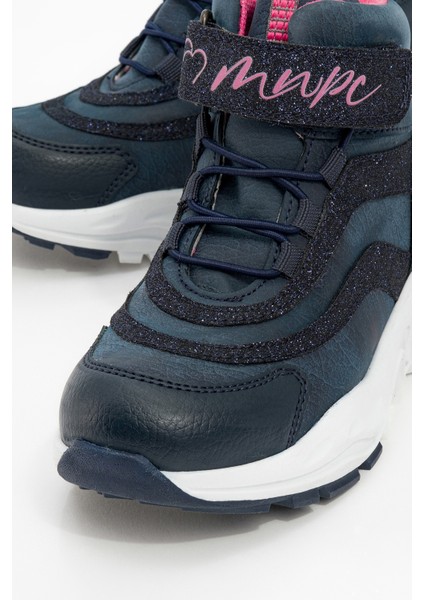 Kız Çocuk Lacivert Suni Deri Suya Dayanıklı Anatomik Günlük Bot