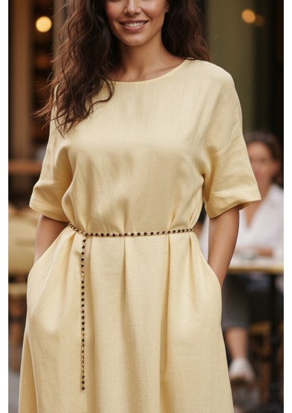 Pınkmark Kadın Gold Siyah Sıra Incili Ayarlanabilir Zincir Kemer PMKM25752 fırsatları