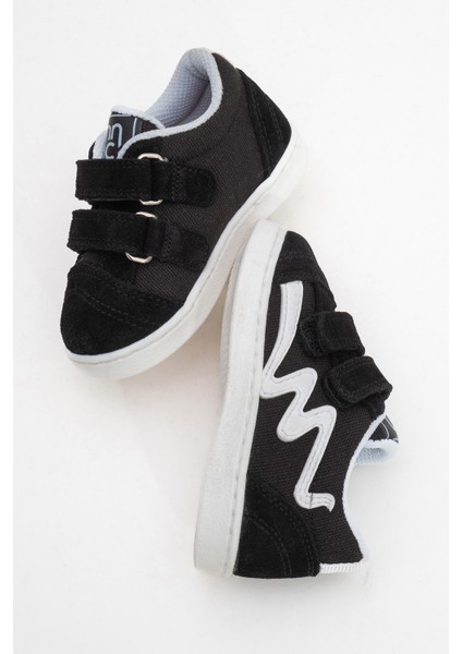 Erkek Çocuk Siyah Hakiki Deri Günlük Ayakkabı