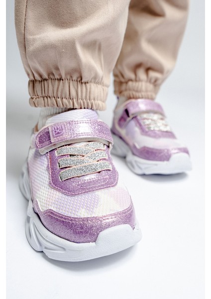 Kız Çocuk Lila Işıklı Spor Ayakkabı
