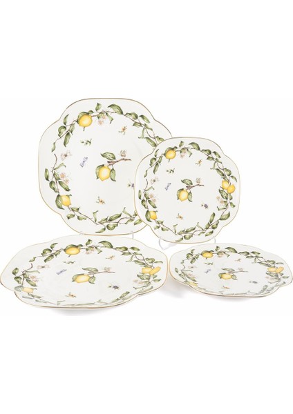 Sunleaf 4 Parça Set- 2li Pasta Tabağı 19CM ve 2li Servis Tabağı 25CM fiyatları