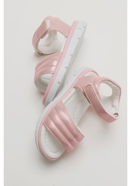 Kız Çocuk Pudra Ortopedik Destekli Çocuk Sandalet