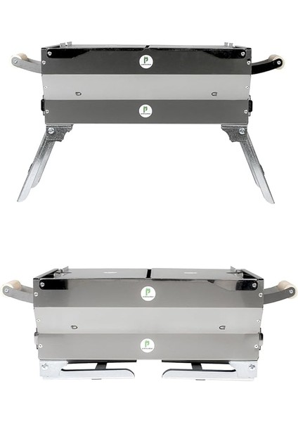 Katlanır Krom Mangal, Katlanır Kapaklı ve Ayaklı Mangal 30 cm x 40 cm modelleri