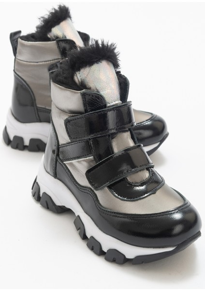 Kız Çocuk Platin Hakiki Deri Suya Dayanıklı Anatomik Günlük Bot