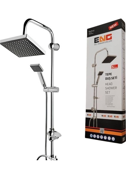 Lüks Tepe Duş Seti – Modern Tasarım, Yüksek Basınçlı Yağmurlama Duş Keyfi
