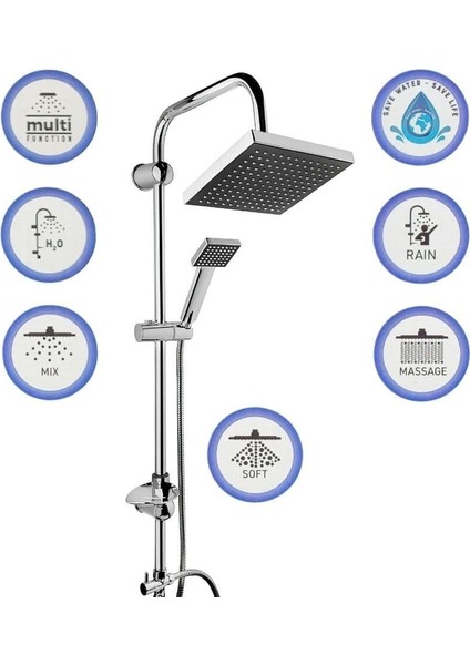 Lüks Tepe Duş Seti – Modern Tasarım, Yüksek Basınçlı Yağmurlama Duş Keyfi modelleri