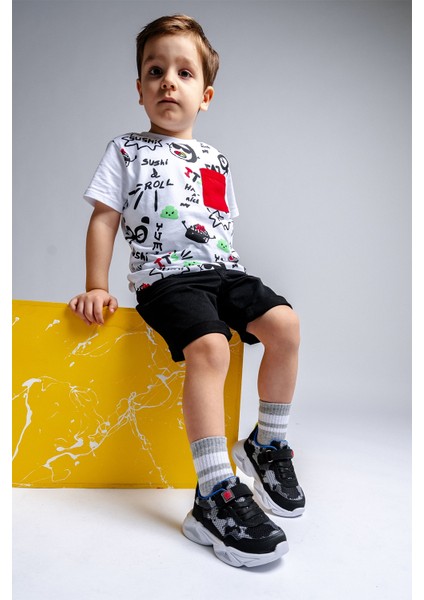 Erkek Çocuk Siyah Işıklı Spor Ayakkabı