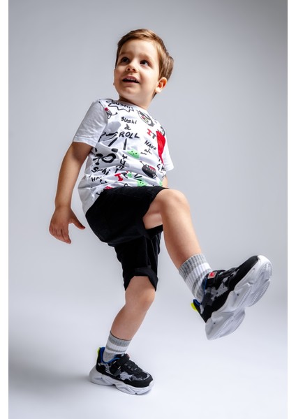 Erkek Çocuk Siyah Işıklı Spor Ayakkabı