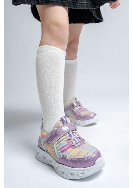 Kız Çocuk Lila Işıklı Spor Ayakkabı