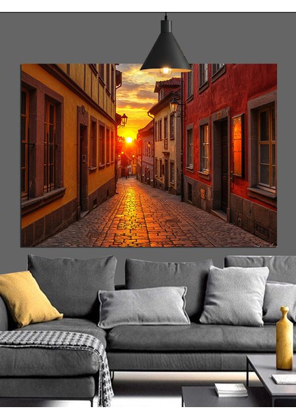 Sokak Işık Tünel Mimari Dekoratif Kanvas - Mdf Ahşap Tablo