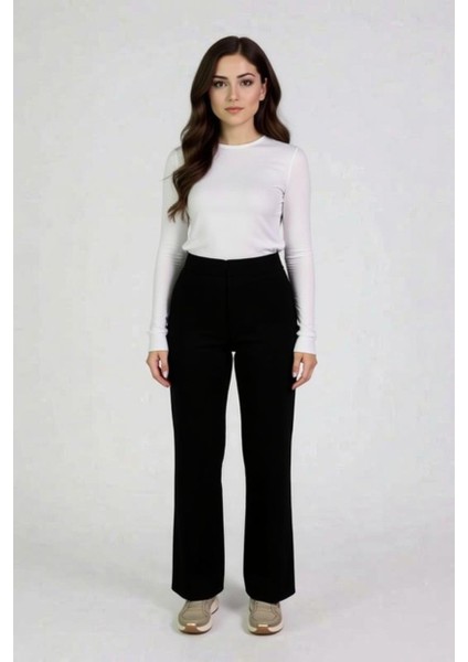 Yüksek Bel Siyah Ispanyol Paça Eşofman Altı fiyatları