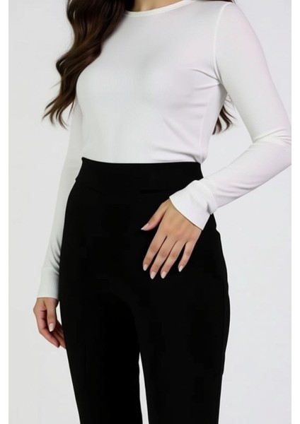 Yüksek Bel Siyah Ispanyol Paça Eşofman Altı modelleri