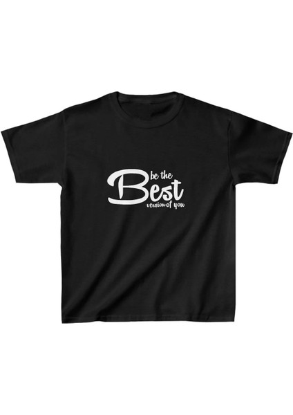 Unisex Çocuk Baskılı T-Shirt - Siyah