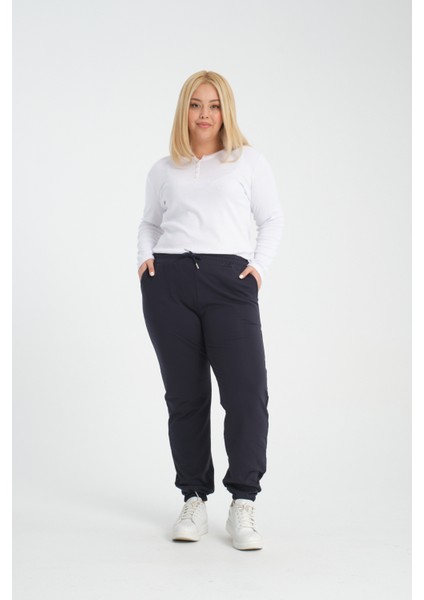 Curve Kışlık Jogger Cepli Dalgıç Kumaş Şardonlu Polar Eşofman Altı