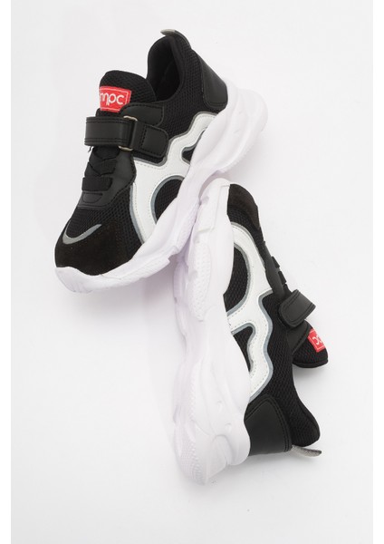 Erkek Çocuk Siyah Hakiki Deri Günlük Spor Ayakkabı