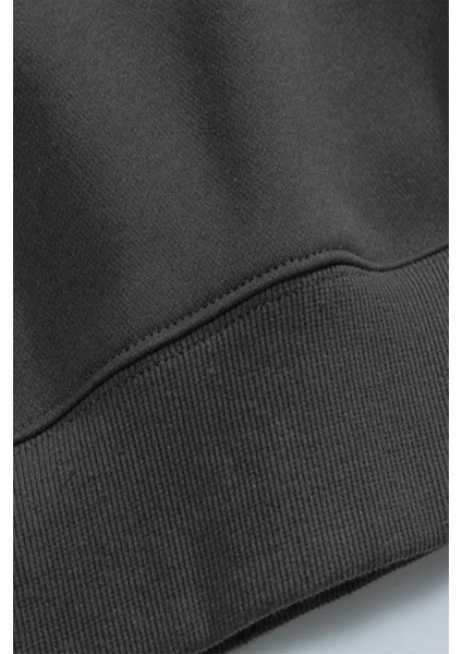 To Humans Tasarım Baskılı Oversize Siyah Kapüşonlu Sweatshirt modelleri