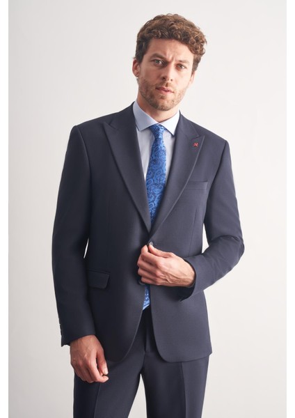 Lacivert Kırlangıç Yaka Tam Astar 6 Drop Slim Fit Takım Elbise 1001255162 modelleri