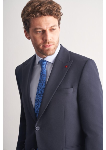 Lacivert Kırlangıç Yaka Tam Astar 6 Drop Slim Fit Takım Elbise 1001255162 fırsatları