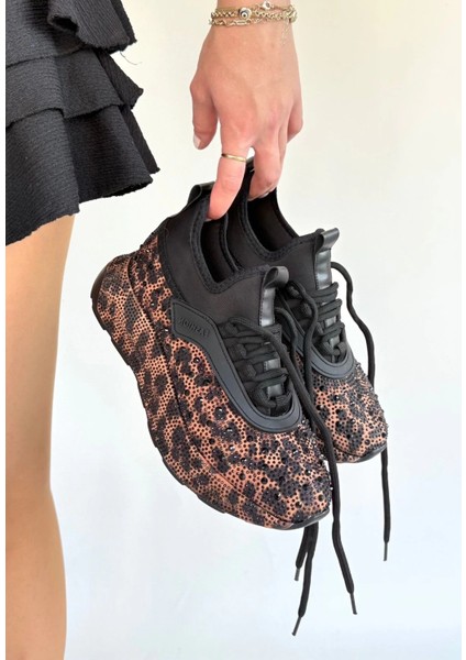 Rimay Kahverengi Cilt Boncuk Işlemeli Spor Ayakkabı modelleri