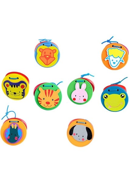 Erken Öğrenme Müzik Oyuncakları - Küçük Çocuklar Için 8 Adet Ahşap Kastanyet - Çocuklar Için Perküsyon Enstrümanı Oyuncağı - Beyin Gelişimi