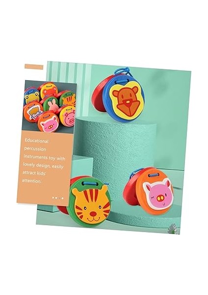 Erken Öğrenme Müzik Oyuncakları - Küçük Çocuklar Için 8 Adet Ahşap Kastanyet - Çocuklar Için Perküsyon Enstrümanı Oyuncağı - Beyin Gelişimi fiyatları
