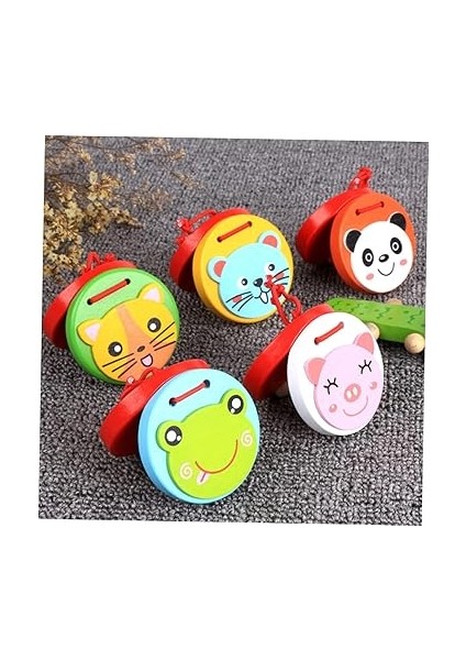 Erken Öğrenme Müzik Oyuncakları - Küçük Çocuklar Için 8 Adet Ahşap Kastanyet - Çocuklar Için Perküsyon Enstrümanı Oyuncağı - Beyin Gelişimi fırsatları