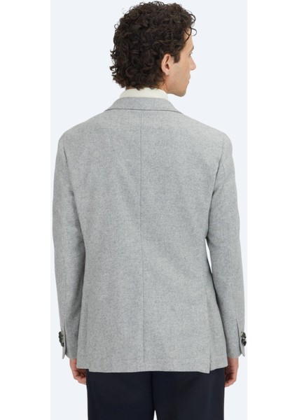 Gri Desenli Modern Fit Yün Karışımlı Ceket indirimleri