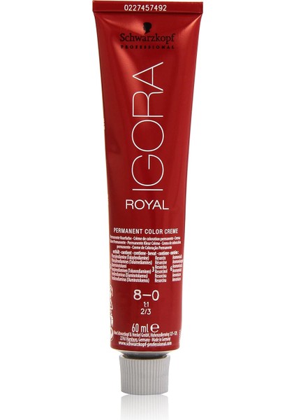 Schwarzkopf Igora Royal Saç Boyası 60ML-NO - 8.0 Açık Kumral