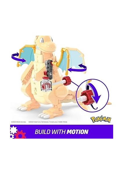 Çocuklar Için Kinetik Yapı Parçasıyla Hareket Özelliği Bulunan, Birleştirilebilir ve Eklemleri Bükülebilir Büyük Ölçekli Mega Pokémon Dragonite Yapı Oyuncakları, HKT25 fiyatları