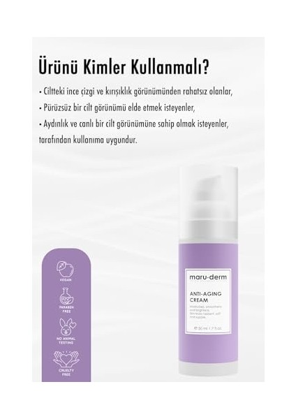 Maru.derm Anti-Age Kırışıklık Karşıtı Cilt Bakım Kremi 50 ml modelleri