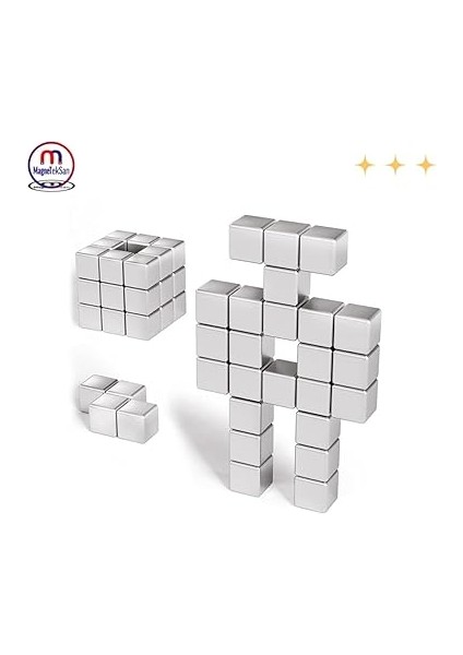 Magneteksan Güçlü Neodyum Mıknatıs Küp 5X5X5 mm (90 Adet) fiyatları
