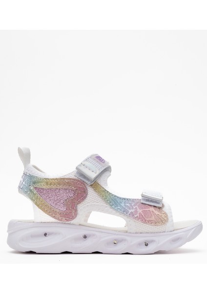 Kız Çocuk Beyaz Işıklı Anatomik Hafif Günlük Sandalet