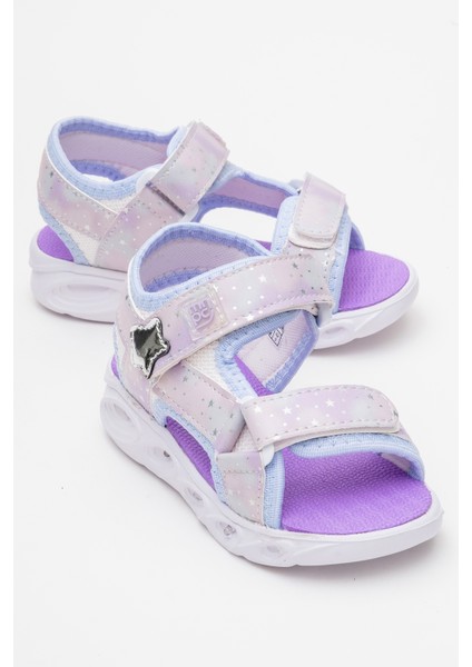 Kız Çocuk Mavi Işıklı Anatomik Hafif Günlük Sandalet