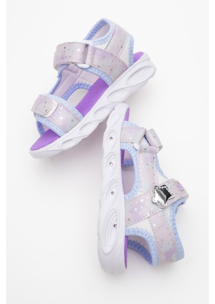 Kız Çocuk Mavi Işıklı Anatomik Hafif Günlük Sandalet